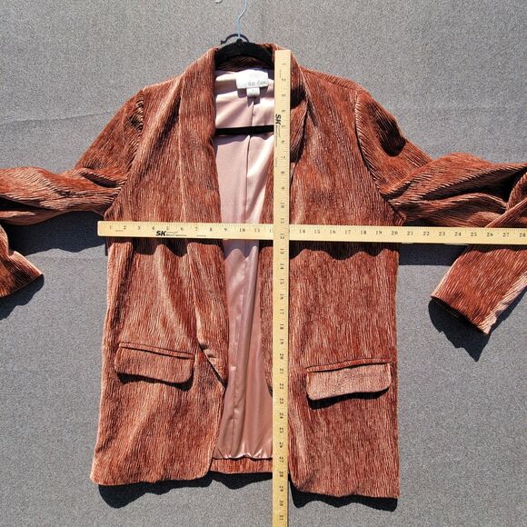 Anthropologie Chloe Oliver S Brown Napoli Textured Velvet Blazer 883 - Picture 6 of 8